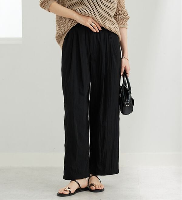 BELLUNA（ベルーナ）の「ビンテージ調タックワイドパンツ（ワイドパンツ・ガウチョ）」｜詳細画像