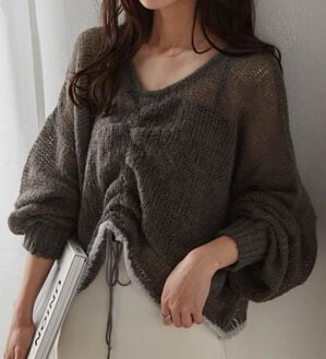 RANAN（ラナン）の「モヘアライク２ＷＡＹギャザーニット（ニット・セーター）」｜詳細画像