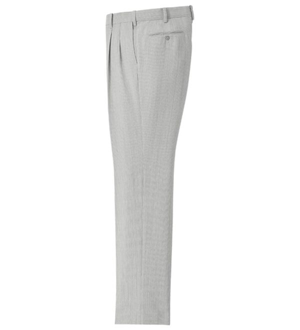 「裾上げ済爽快ウエストストレッチスラックス（メンズスラックス）」｜シルバーグレー
