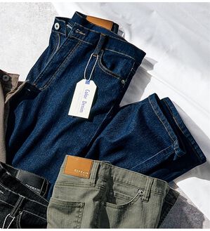 ルフラン（ルフラン）の「「垢抜け」カラーデニム（フルレングスパンツ）」｜インディゴ