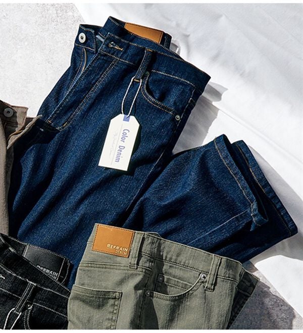 ルフラン（ルフラン）の「「垢抜け」カラーデニム（フルレングスパンツ）」｜インディゴ