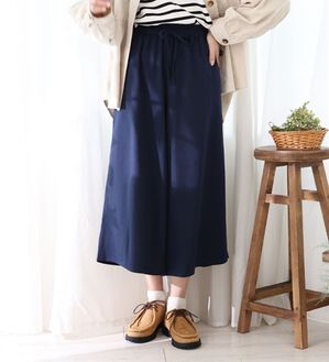 A HAPPY MARILYN（アハッピーマリリン）の「【Ｌ～８Ｌ】選べる身長別＆デザイン　ゆるっと楽ちん　ミニ裏毛　フレアスカート＆ワイドパンツ（ワイドパンツ・ガウチョ）」｜パンツ／ネイビー