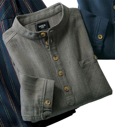 「ざっくり木綿のふんわり起毛シャツ（メンズシャツ）」