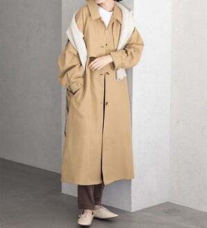 美品✨ LOHEN デザイン 2WAY ロングコート ワンピ ベージュ36 2WAYカラーボリュームスリーブコート - ベルーナ【公式】