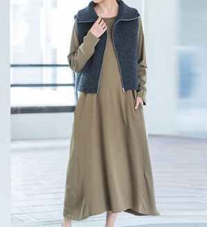 RANAN（ラナン）の「【選べる２丈】＜ＢＣ＞ポケット付マキシワンピース（その他ワンピース）」｜カーキ