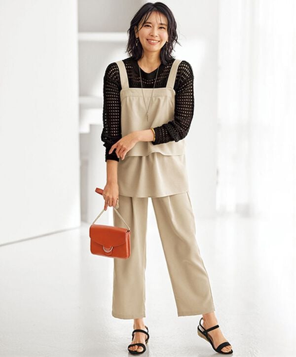 BELLUNA（ベルーナ）の「涼やか麻タッチメッシュニットプルオーバー（ニット・セーター）」｜詳細画像