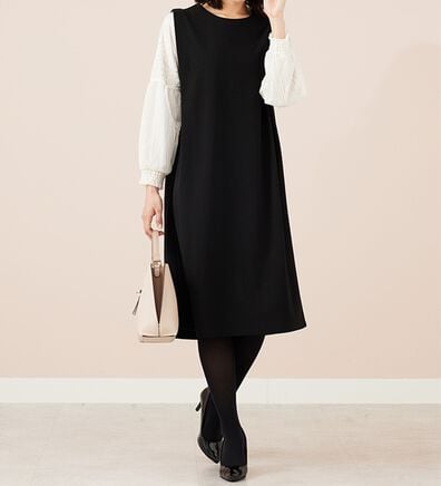 BELLUNA（ベルーナ）の「【新色追加】袖レース切替デザインきれい見えワンピース（その他ワンピース）」