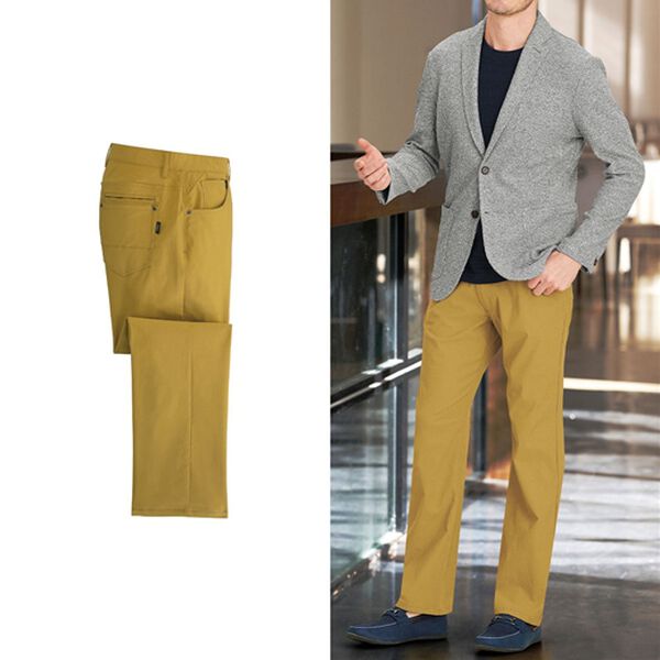 「ひやっと快適カラーパンツ（メンズフルレングスパンツ）」｜ゴールド