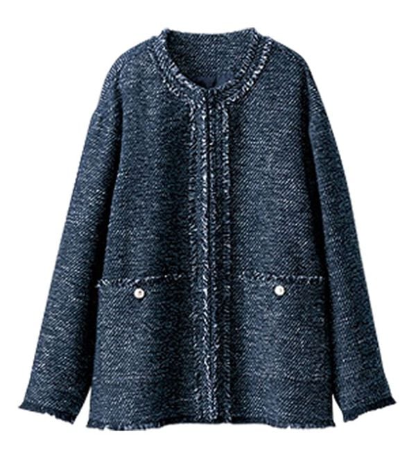 BELLUNA（ベルーナ）の「ツイード調素材フリンジ使いセットアップ（スカートスーツ）」｜詳細画像