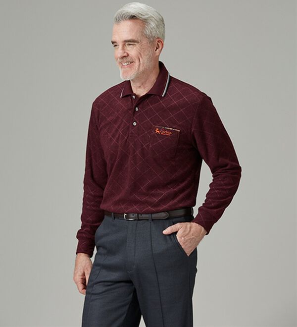 「毎日着たい柔らか素材の暖かポロ（メンズポロシャツ）」｜詳細画像