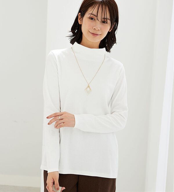 BELLUNA（ベルーナ）の「吸湿発熱ハイネックプルオーバー（カットソー）」｜詳細画像