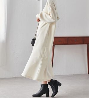 RANAN（ラナン）の「＜ＨＩＧＨ　ＳＰＥＣ＞毛玉になりにくい！ペプラムデザインワンピース（その他ワンピース）」｜アイボリー