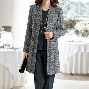 4点セット】ツイード素材ロングジャケット着回し4点セット  