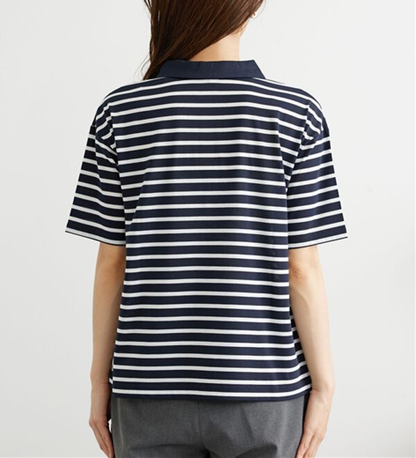 BELLUNA（ベルーナ）の「ボーダー柄スキッパーポロシャツ（カットソー）」｜詳細画像