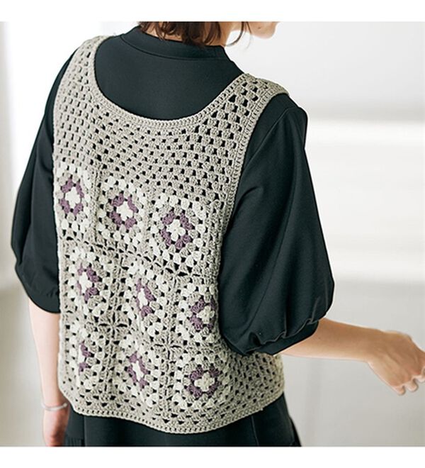 BELLUNA（ベルーナ）の「クラシカルかぎ針ニットワンピースアンサンブル（アンサンブル）」｜詳細画像