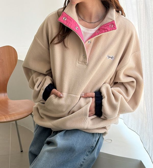 GeeRA（ジーラ）の「【ＰＥＮＮＥＹＳ】配色フリースプルオーバー（トレーナー・スウェット）」｜詳細画像