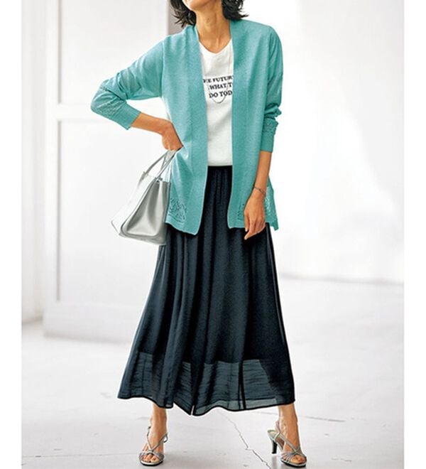 BELLUNA（ベルーナ）の「スラブ素材ポケット付ワイドパンツ（ワイドパンツ・ガウチョ）」｜詳細画像