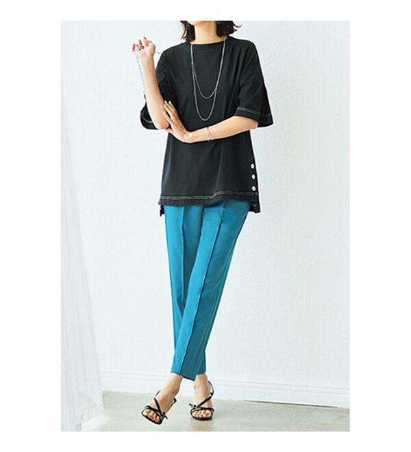 BELLUNA（ベルーナ）の「ひんやりキシリトール加工綿１００％プルオーバー（カットソー）」｜詳細画像