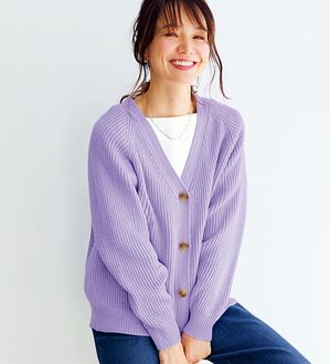 BELLUNA（ベルーナ）の「エコ素材ゆったりあぜ編ニットカーディガン（ニットカーディガン）」｜詳細画像