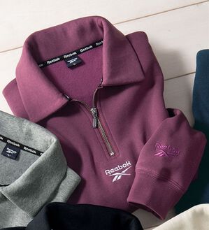 「＜リーボック＞ジップアップデザイントレーナー（メンズトレーナー）」｜パープル