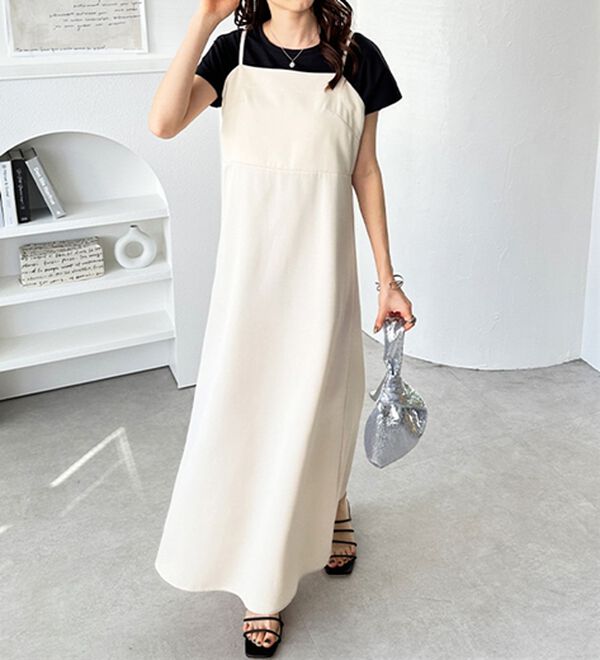 GeeRA（ジーラ）の「バックストラップデザインキャミワンピース（その他ワンピース）」｜アイボリー