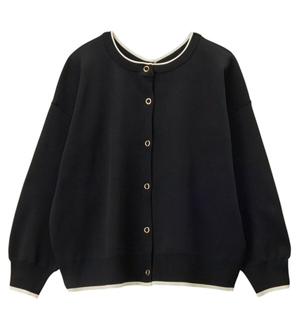 GeeRA（ジーラ）の「前後２ｗａｙ配色スポンディッシュカーディガン（ニットカーディガン）」｜詳細画像