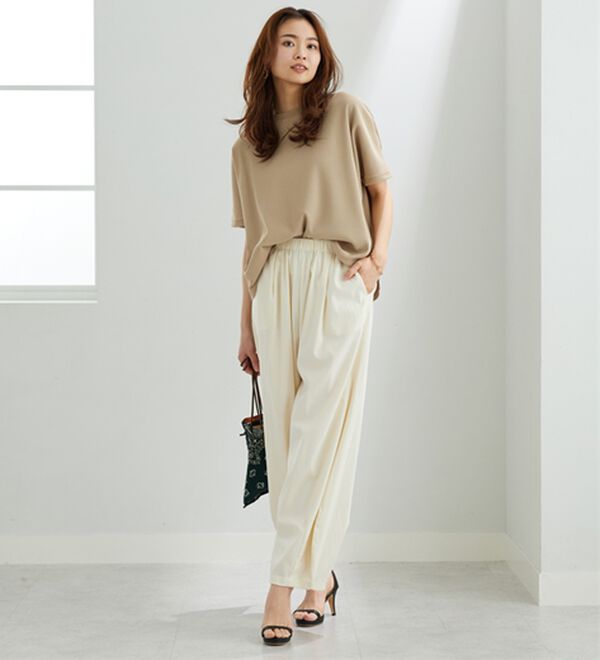 BELLUNA（ベルーナ）の「【快適Ｌａｂ．】ドライワッフル素材ドルマンプルオーバー（カットソー）」｜詳細画像