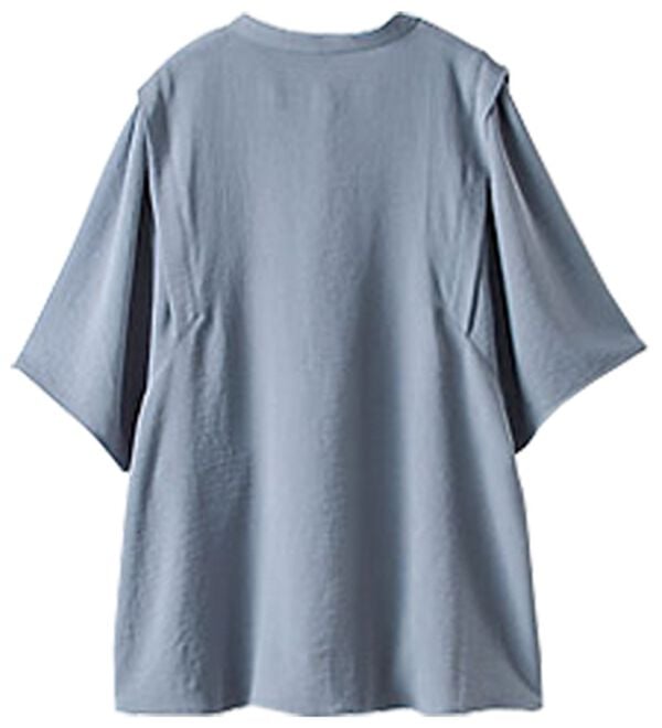 BELLUNA（ベルーナ）の「【快適Ｌａｂ．】お手入れ楽々ビンテージ調素材ブラウス（ブラウス）」｜詳細画像