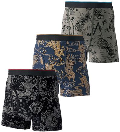 「【３枚組】男の和柄ボクサーパンツ（メンズボクサーパンツ）」