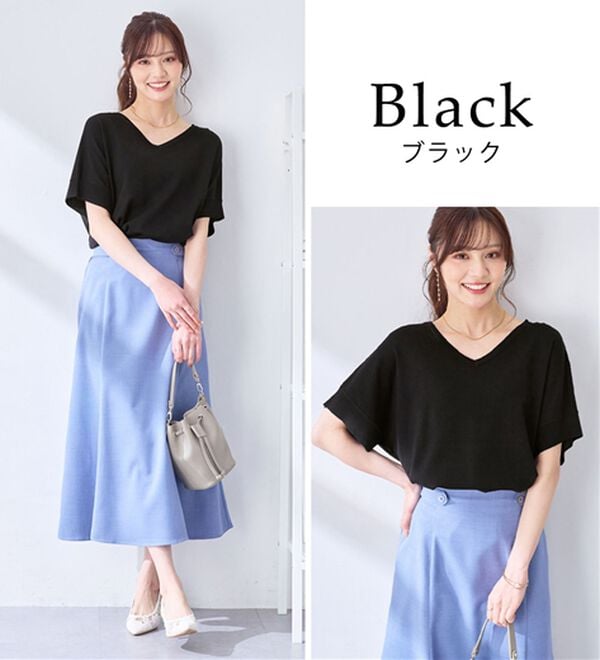 alotta（アロッタ）の「ゆるっと涼やかＶネックプルオーバー（ニット・セーター）」｜詳細画像