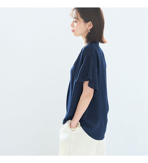 GeeRA（ジーラ）の「【再入荷】サラサラ涼しい！着やせも叶うフレアー袖ブラウス（ブラウス）」｜詳細画像
