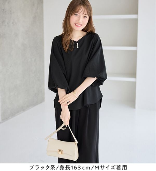 alotta（アロッタ）の「【２点セット】洗える！楽キレイセットアップ（ブラウススーツ）」｜詳細画像