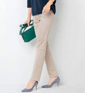 VINNO（ヴィノ）の「美のクラ・コットン混サテンパンツ（フルレングスパンツ）」｜詳細画像