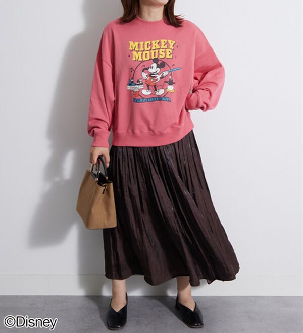 BELLUNA（ベルーナ）の「＜Ｄｉｓｎｅｙ＞【ミッキー】プリント裏毛ゆったりトレーナー（トレーナー・スウェット）」｜詳細画像