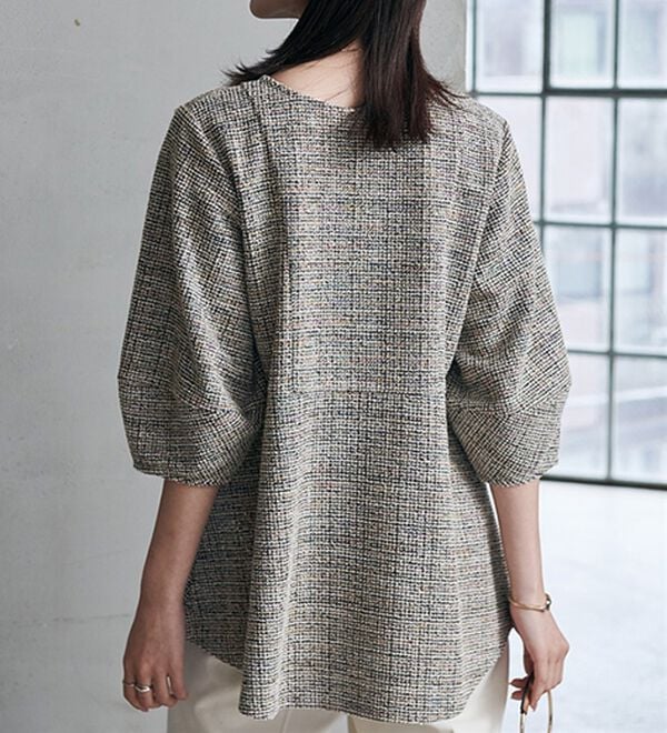 RANAN（ラナン）の「カットツイードペプラムブラウス（カットソー）」｜詳細画像