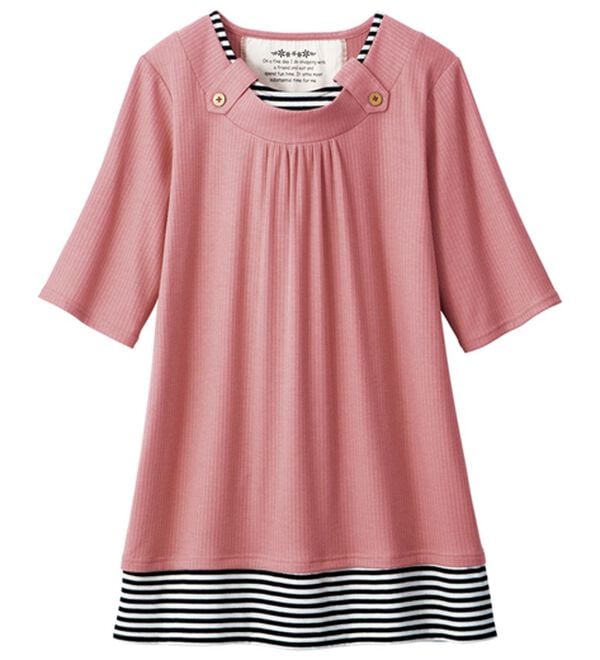 ルフラン（ルフラン）の「【４色組】手抜きに見せない＊重ね着風Ｔシャツ（Tシャツ）」｜詳細画像