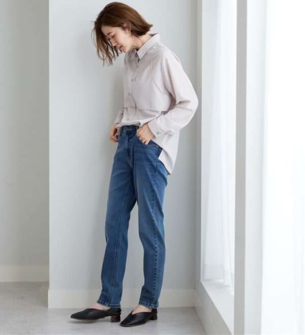 BELLUNA（ベルーナ）の「やわらかストレッチデニム素材スリムパンツ（フルレングスパンツ）」｜詳細画像