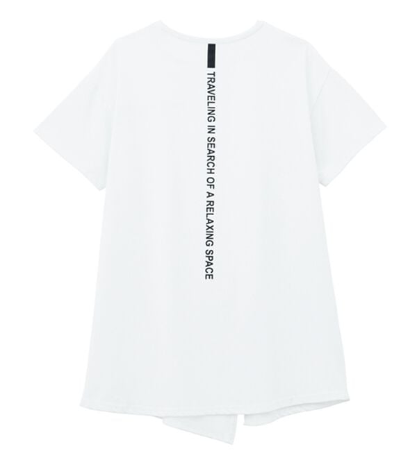 RANAN（ラナン）の「【ひんやり】ロゴプリントチュニックTシャツ（Tシャツ）」｜詳細画像