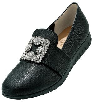 ルフラン（ルフラン）の「ビジューモチーフシューズ（フラットシューズ）」｜ブラック