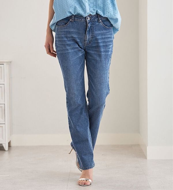 BELLUNA（ベルーナ）の「ヒンヤリ冷感！ライトオンスジーンズ（フルレングスパンツ）」｜詳細画像