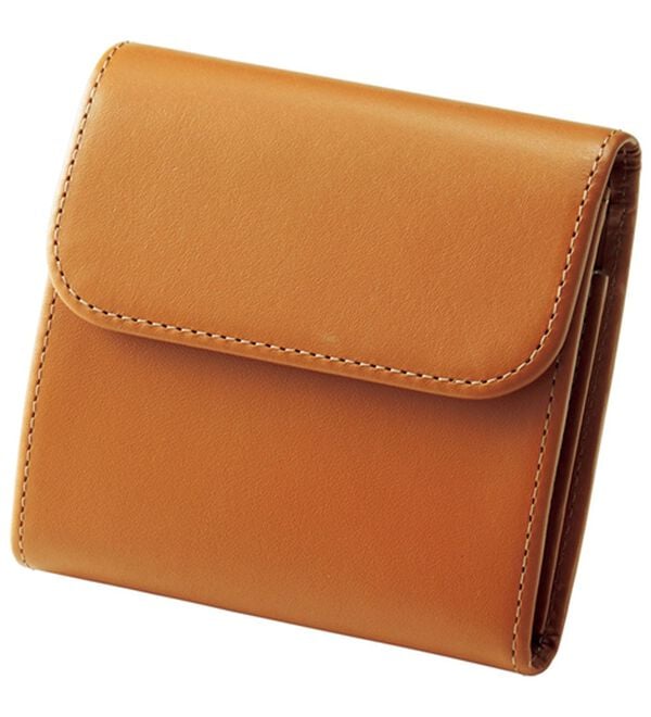 BELLUNA（ベルーナ）の「牛革コインスルーコンパクト機能財布（財布・パスケース）」｜オータムキャメル