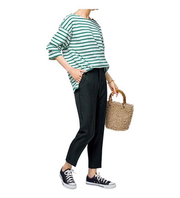 VINNO（ヴィノ）の「ウールライク美脚テーパードパンツ（フルレングスパンツ）」｜詳細画像