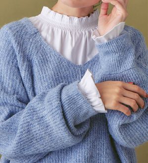 Viola e Viola（ヴィオラ エ ヴィオラ）の「綿１００％スモッキング衿＆袖プチハイトップス（カットソー）」｜ホワイト