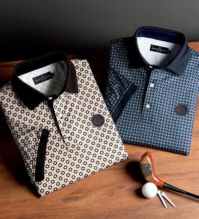 「＜デービッド　ヒックス　ゴルフ＞オリジナルモノグラムポロ（メンズポロシャツ）」