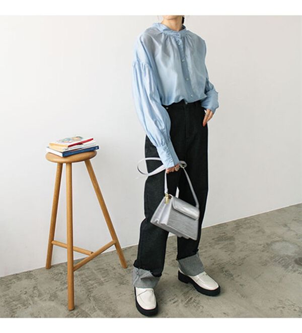 GeeRA（ジーラ）の「シアー素材ボリュームスリーブブラウス（ブラウス）」｜詳細画像