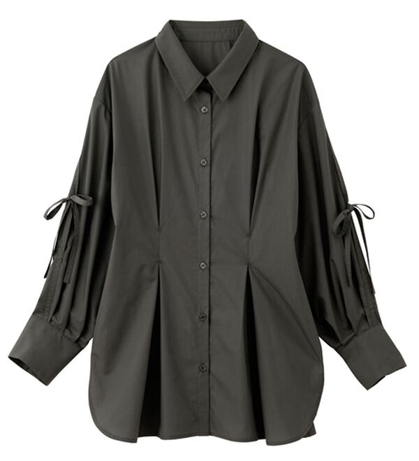 RANAN（ラナン）の「ウエストタック袖リボンシャツ（シャツ）」｜詳細画像