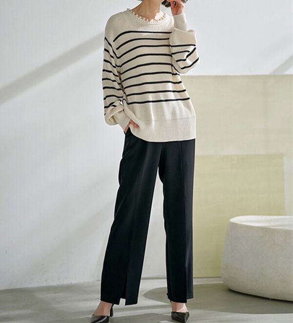 RANAN（ラナン）の「機能付センタースリットフレアーパンツ（フルレングスパンツ）」｜詳細画像