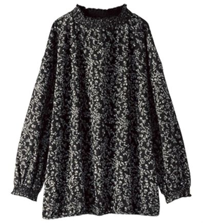 BELLUNA（ベルーナ）の「シャーリングデザインプリントブラウス（ブラウス）」