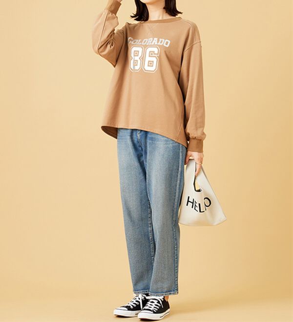 BELLUNA（ベルーナ）の「箔プリントロゴデザインプルオーバー（カットソー）」｜詳細画像