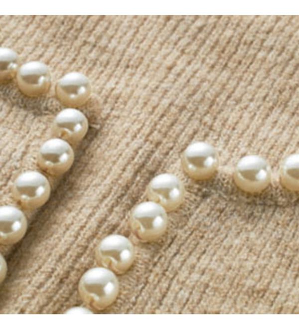 RANAN（ラナン）の「パール調ビジュー使いカーディガン（ニットカーディガン）」｜詳細画像